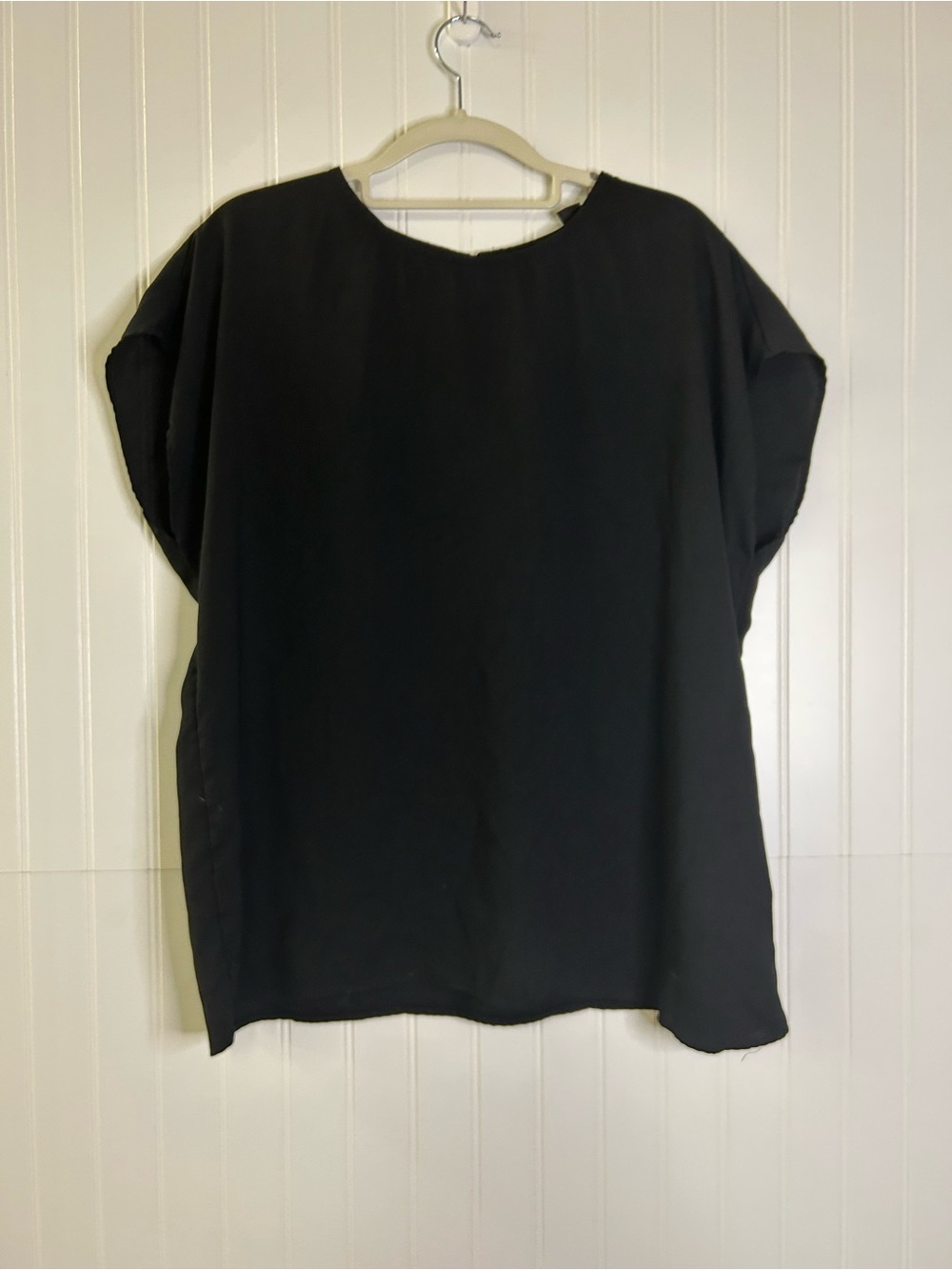Halogen Black Short-Sleeve Blouse Size 1